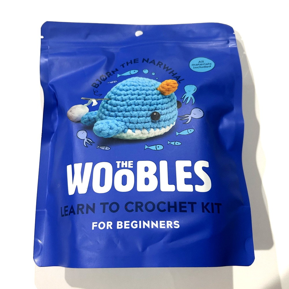 Woobles Bjorn The Narwhal Learn To Crochet Kit Beginners Kids Craft Set NEW